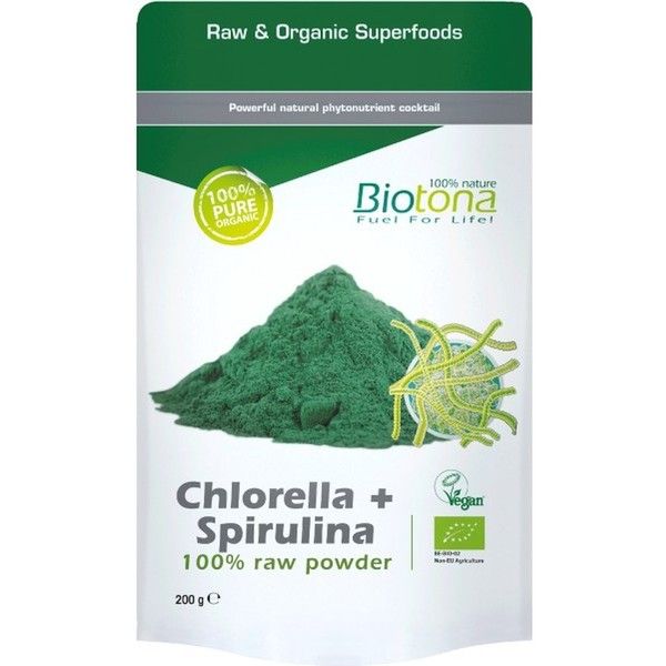 Biotona Chlorella + Rauwe Spirulina 200 G