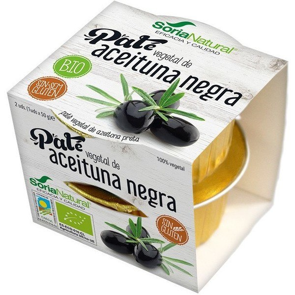 Soria Natural Pate Vegetal Aceituna Negra Faja 2 Ud X 50 Gr