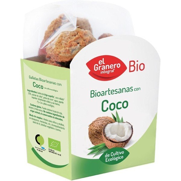 Biscoitos Artesanais Integrais El Granero Com Coco Orgânico 220 Gr
