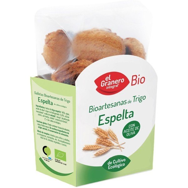 Biscoitos de Espelta Artesanal Integral El Granero Bio 220 Gr