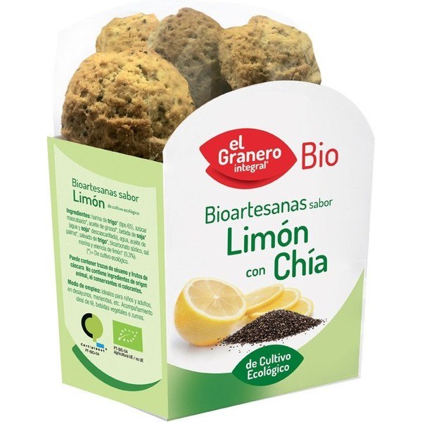 El Granero Biscoito Artesanal Integral Sabor Limão Com Chia 250 Gr