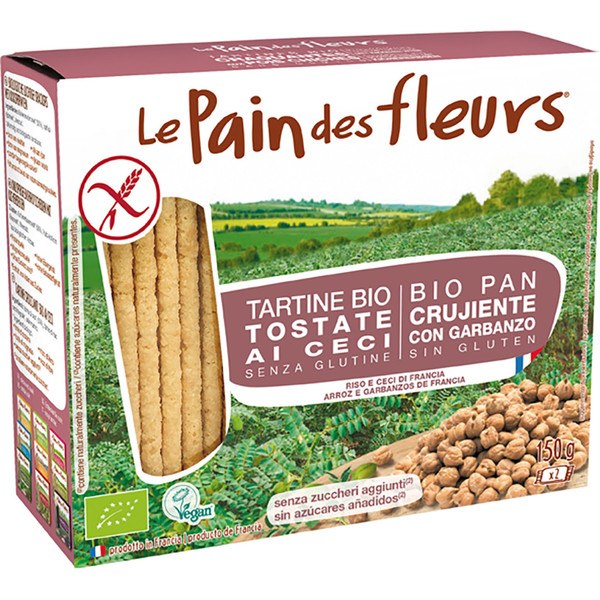 Le Pain Des Fleurs - Knuspriges Kichererbsenbrot Glutenfrei Bio 150 Gr