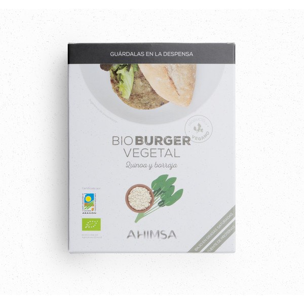 Ahimsa Burger Végétal Quinoa et Bourrache Bio 160 Gr