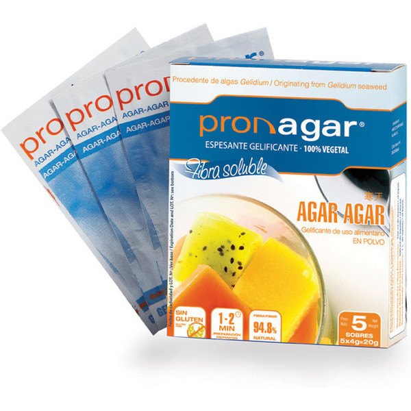 Pronagar Agar Agar Poudre Enveloppes Sans Gluten 4 Gr X 5 Unités