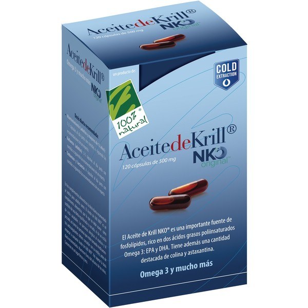 Óleo de krill 100% natural Nko 120 cápsulas de 500 mg