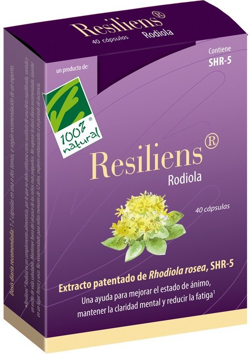 100% Natural Resiliens Rhodiola. 40 Cap-image