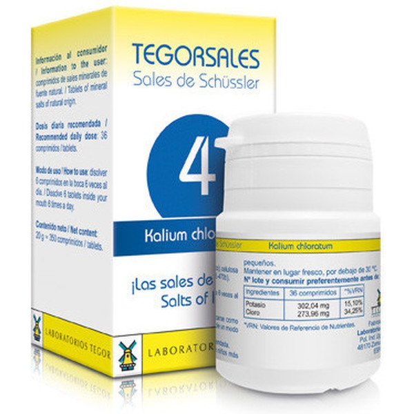 Tegor Sport Tegorsales 4 Cloruro De Potasio 350 Comprimidos