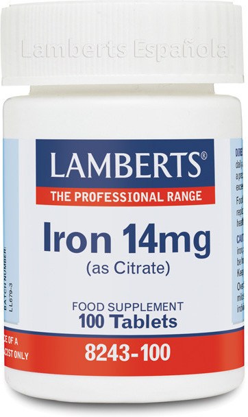 Lamberts Hierro Citrato 14 Mg 100 Tabs-image