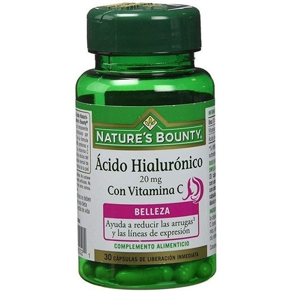 Nature\'s Bounty Acide Hyaluronique 20 Mg Avec Vitamine C 30 Caps