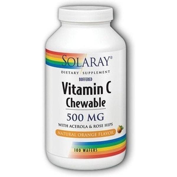 Solaray Vitamine C 500 mg Sinaasappelsmaak 100 tabletten