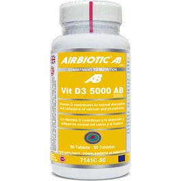 Airbiotic Vit D3 Ab 5000 UI como D3 ou Colecalciferol 90 Tab