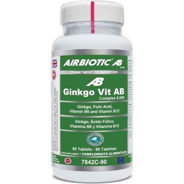 Airbiotic Ginkgo-vit Ab Complex 6000 Met Zuur 90 Tabletten