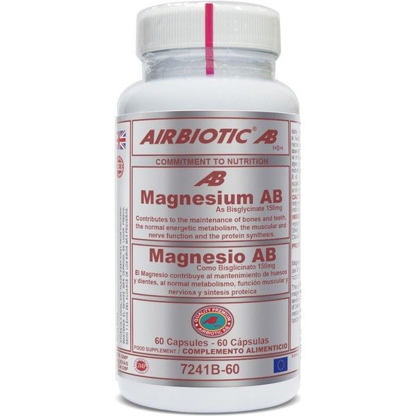 Airbiotic Magnesium Ab 150 mg bisglycinaat 60