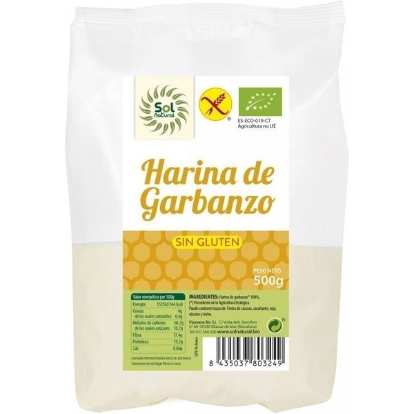 Solnatural Harina De Garbanzo Sin Gluten Bio 500 G