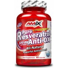 Amix Pure Resveratrol Anti-Ox 60 cápsulas x 50 mg - Grande Efeito Antioxidante / Cápsulas Vegetarianas V-Caps