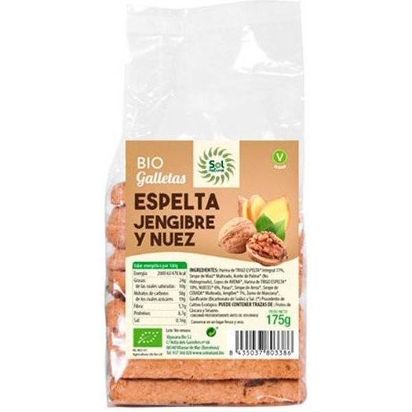 Solnatural Biscuits Epeautre Gingembre Et Noix Bio 175 G