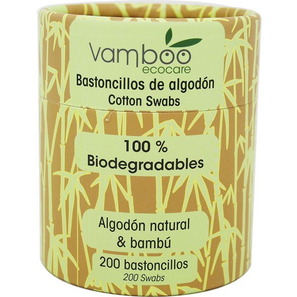 Cotonetes de algodão de bambu Vamboo 200 U