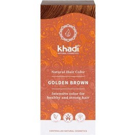 Khadi Herbal Cor Marrom Dourada 100 G