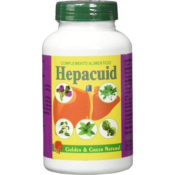 Gouden en groene natuurlijke hepacuid 100 capsules x 550 mg