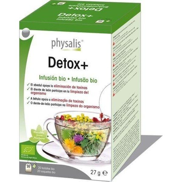 Physalis Detox+ Infusion 20 Sachets - Infusion Naturelle. Donne de la vitalité et de l'énergie à votre corps