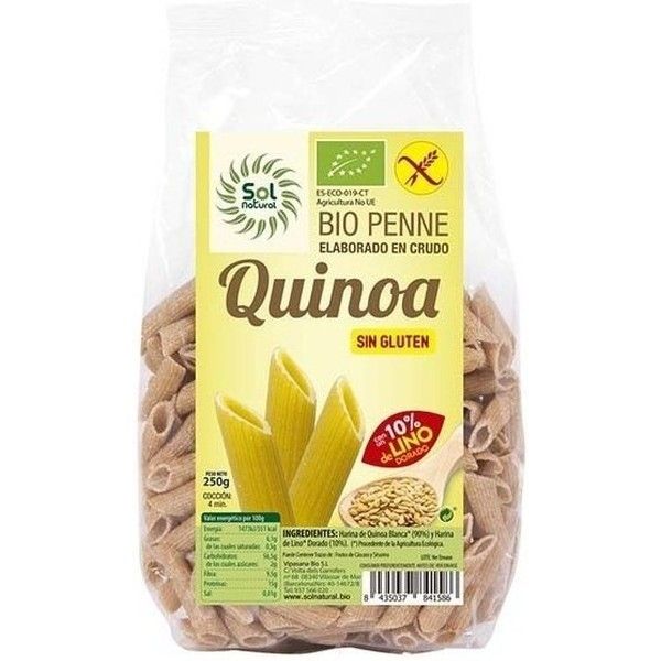 Solnatural Quinoa Penne Au Lin Bio Sans Gluten 250 G