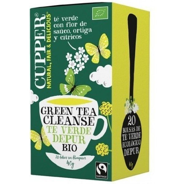 Cupper Chá verde Cleanse Bio 20 sachês
