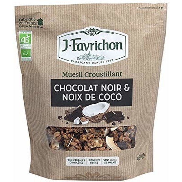 J.favrichon Crunchy Müsli Schokolade und Kokosnuss 450 G