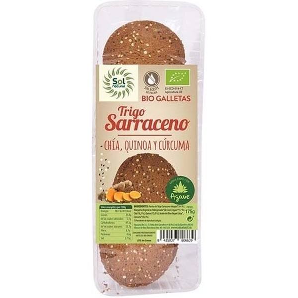 Solnatural Cookies T.saraceno Chia-quinoa-curcuma 175 G
