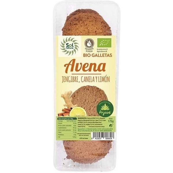 Biscotti di farina d'avena Solnatural Zenzero Cannella-limone 175 G