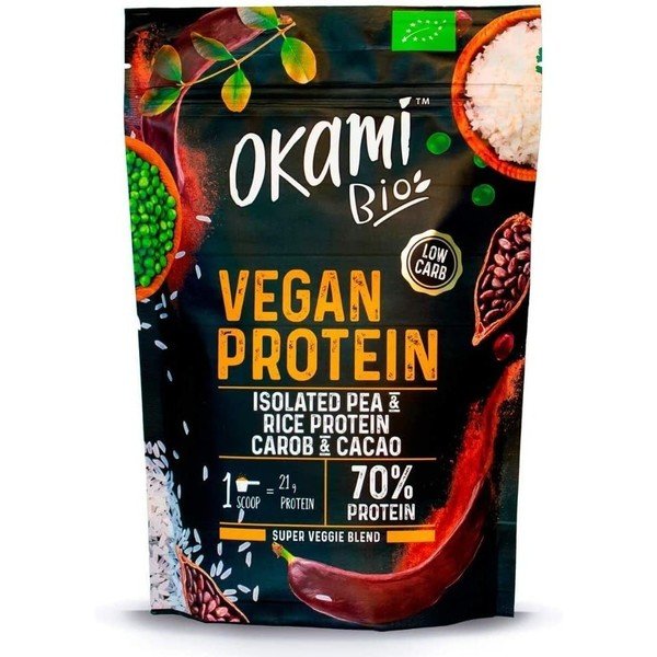 Okami Bio Protein Erbse, Reis, Kakao und Johannisbrot 500
