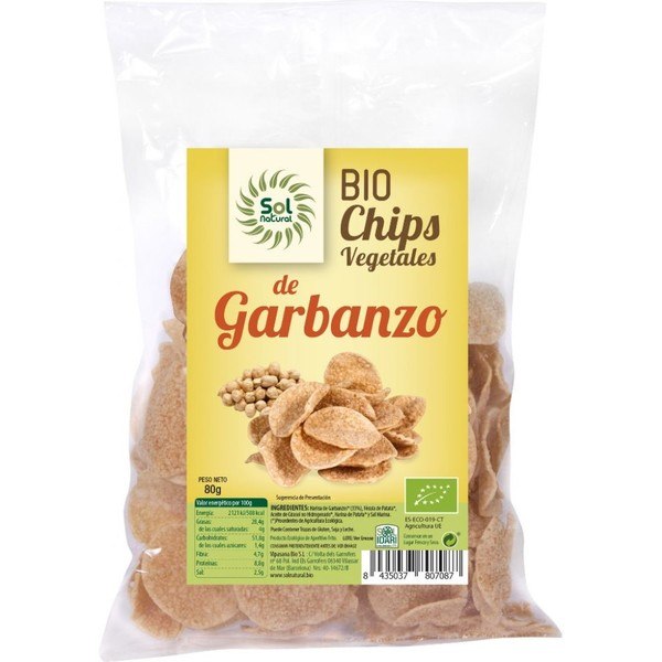 Chips de Grão-de-Bico Orgânico Solnatural 80 G