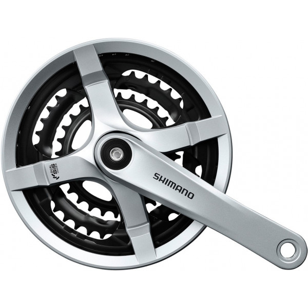 Shimano Juego De Bielas Y Platos Fc-ty501 170 Mm 28x38x48 4 Brazos 6/7/8v.plata (con Proteccion)
