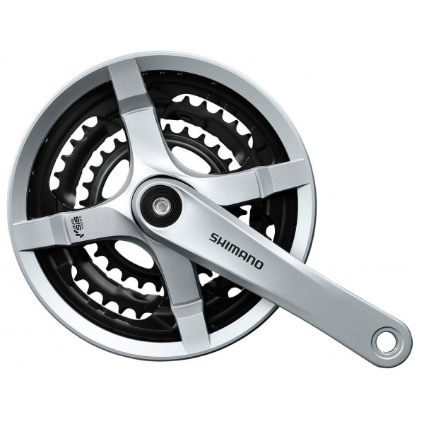 Shimano Juego De Bielas Y Platos Fc-ty501 175 Mm 28x38x48 4 Brazos 6/7/8v.plata (con Proteccion)