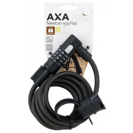 Axa Candado Espiral Newton 150 Combinacion 4 Numeros Largo 150 Cm Grosor 10 Mm Negro Peso 490 G