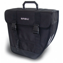 Basil Bolsa Trasera Izquierda Tour-single Li Reflect.negro Impermeab.17l(33x14x33)(mano)cierre Click