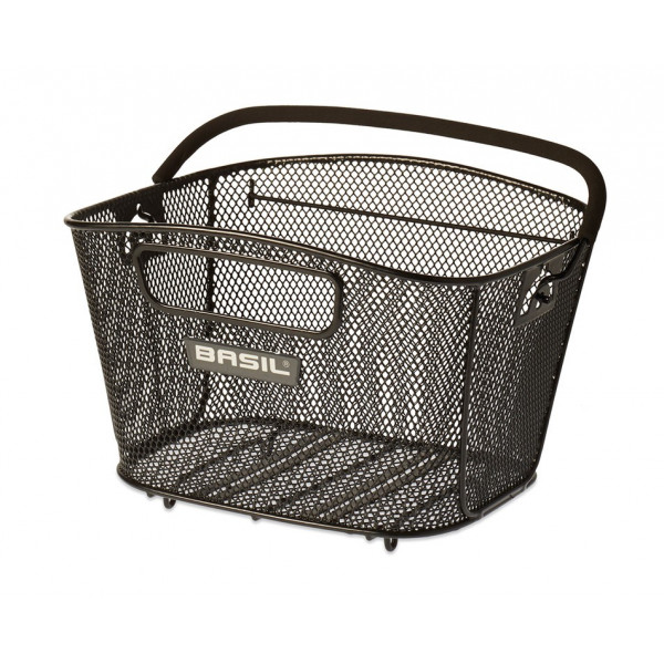 Basil Cesto Con Asa Trasero Bold S Acero Negro (39x30x18)