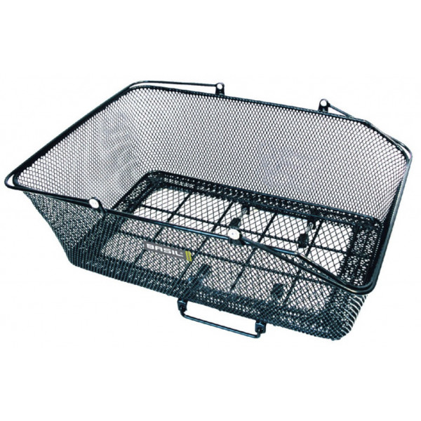 Cesta Manjericão Com Alças Traseira Aço Preto Califórnia (49x37x19)