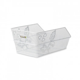 Cesta Traseira Manjericão Malha Aço Cento Branca/flor (45x31x21 Cm Máximo 5kg)