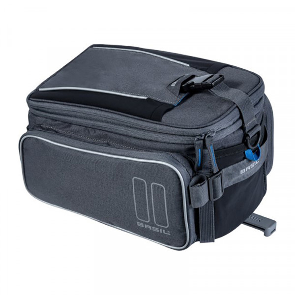 Basil Tail Bag Sport Design Trunkbag+Adattatore Piastra Mik Impermeabile 7-15l Grigio