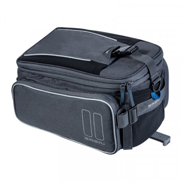 Basil Tail Bag Sport Design Trunkbag+Mik Adaptateur Plate Étanche 7-15l Gris