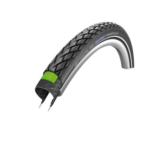 Schwalbe Buitenband Marathon 28x1.75 Greenguard Hs420 Twinskin Perf. Lijn Endurance Rig. Zwart 47-622