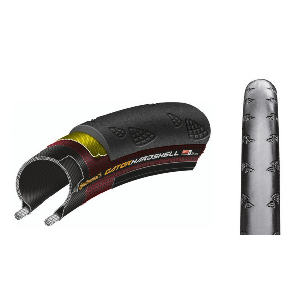 Continental Cubierta Gator 700x25c Skin Hardshell Rigida Negro 25-622