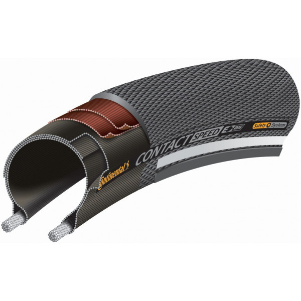 Continental Tyre Contact Speed 700x35c Skin Rigida Zwart/oranje Reflecterend 37-622