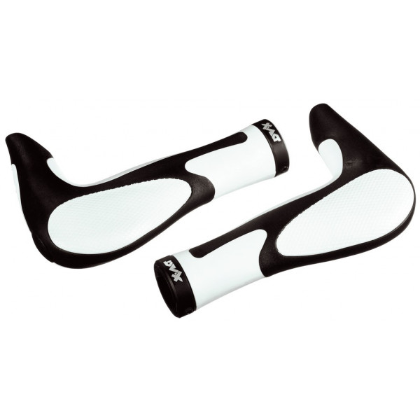 Ergotec Juego De Puños Multi-flex Aksb 09 Mtb Kraton/gel 138/138 Mm Negro/blanco