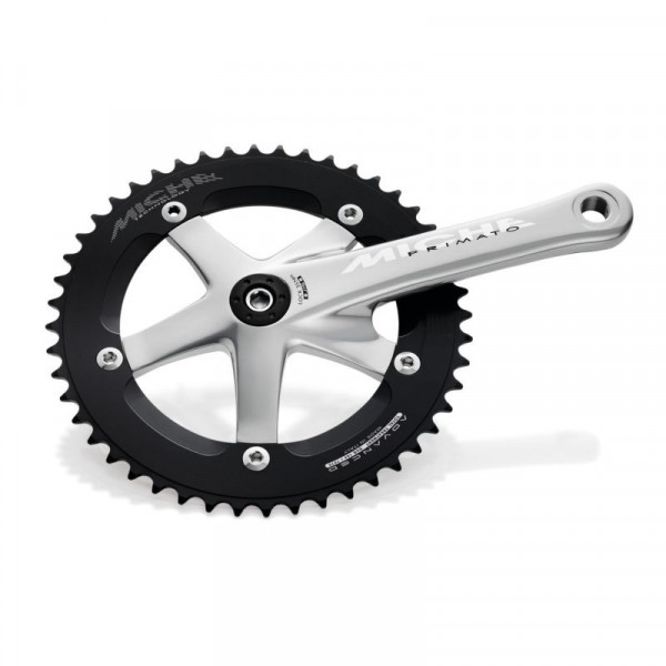 Fac Juego De Bielas Y Plato Miche Primato Advanced 165mm Bcd144 48 Dientes Plata/negro