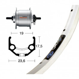 Winora Rd 28x1.75din D.cubodh3n20 Pl.ríg.36o Rigida Zac 19 Plata Radio Niro