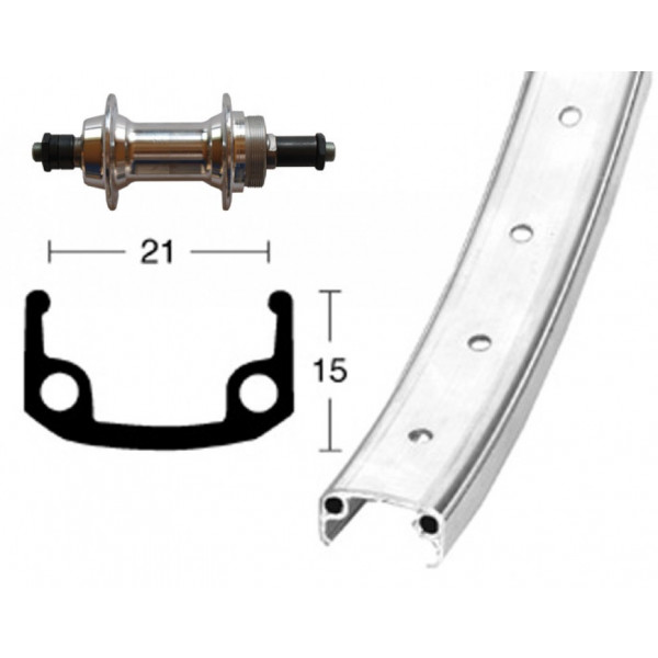 Winora Rueda Trasera 26x1.90 36 Agujeros Qr 135 Mm 6/7v.plata Mate (559-21)