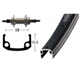 Winora Rueda Trasera 28x1.75 Schürmann 36 Agujeros Eje Macizo C/tuerca 135 Mm 6/7v. Neg.pul.(622-19)