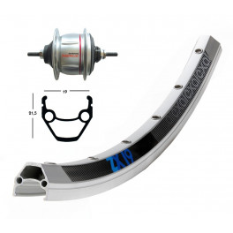 Exal Rueda Trasera 28x1.75 Winora Zx 19 Contrapedal Sh.sg-8r31 135 Mm V-brake Plat.mate(622-19)