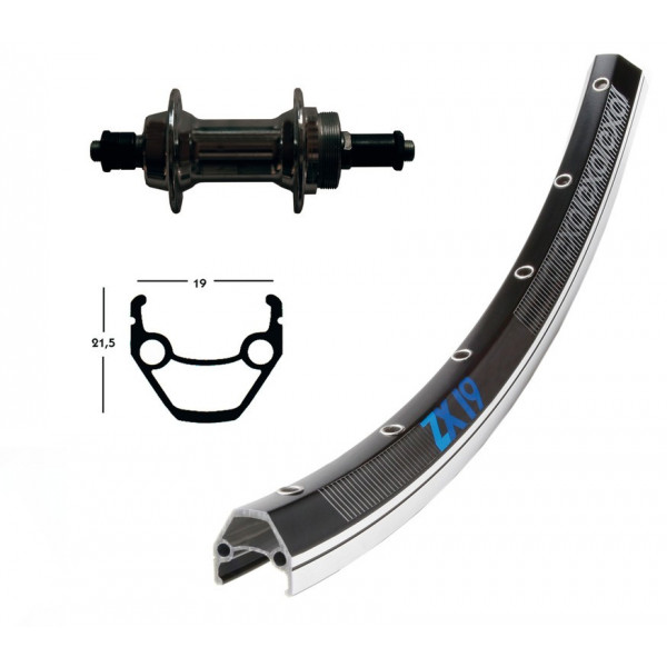 Exal Rueda Trasera 26x1.75 Winora Zx 19 36 Agujeros Qr Negro 135 Mm Negro/plata (559-19)